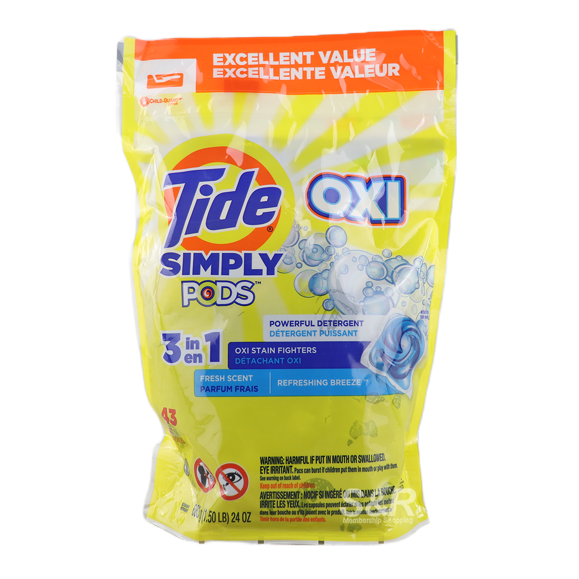 Tide Oxi Simply Pods Detergent Fresh Scent 43pcs Tide Oxi Simply Pods Detergent Fresh Scent 43pcs